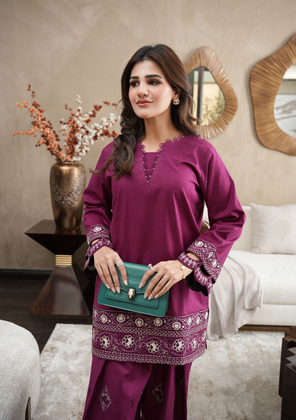 Faiza Faisal | FNF Cords Edit |VIOLET MIST - Casual Dress - available at Maria Faisal in UK and USA.