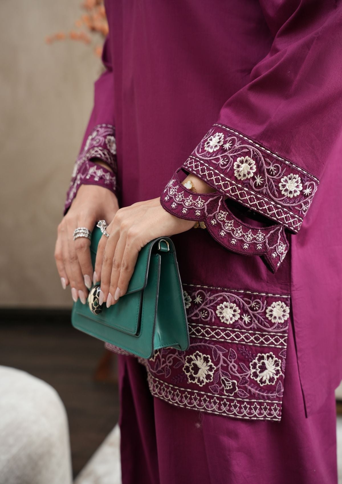 Faiza Faisal | FNF Cords Edit |VIOLET MIST - Casual Dress - available at Maria Faisal in UK and USA.