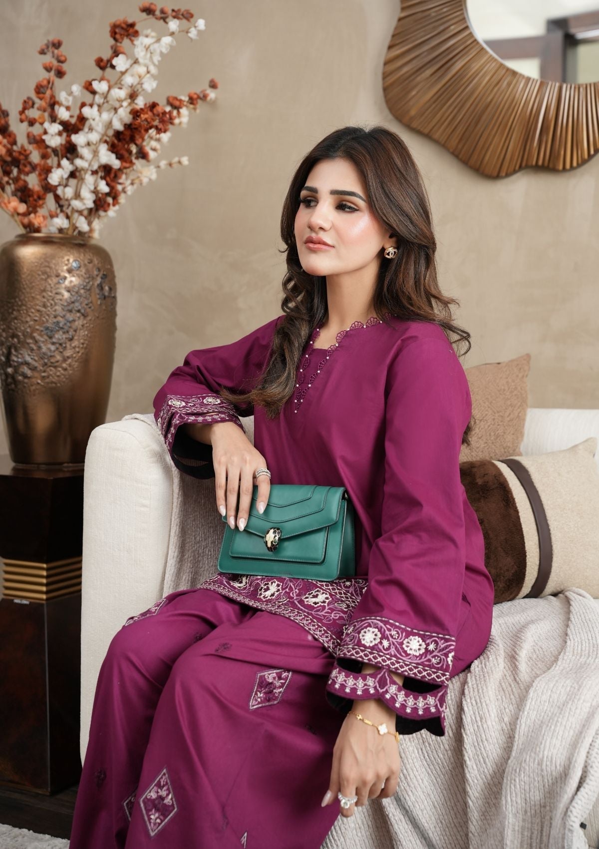Faiza Faisal | FNF Cords Edit |VIOLET MIST - Casual Dress - available at Maria Faisal in UK and USA.