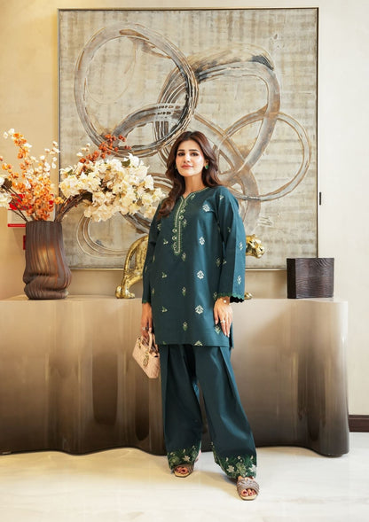 Faiza Faisal | FNF Cords Edit |DEEP TEAL CHARM - Casual Dress - available at Maria Faisal in UK and USA.
