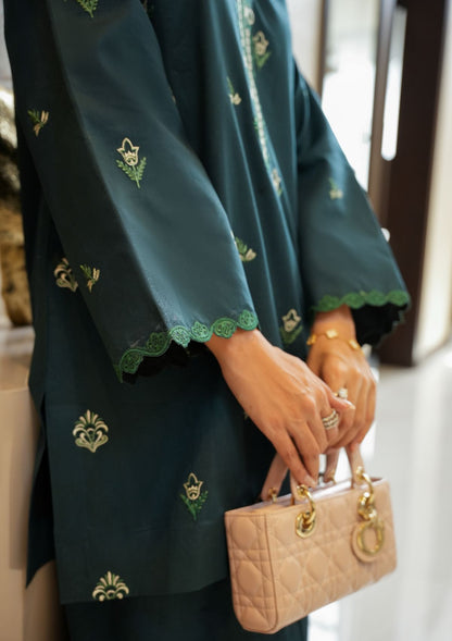 Faiza Faisal | FNF Cords Edit |DEEP TEAL CHARM - Casual Dress - available at Maria Faisal in UK and USA.