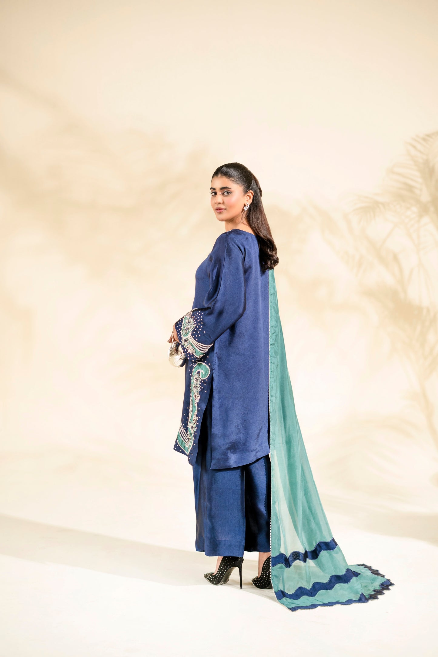 Faiza Faisal | Elara Luxury Pret | NAVY SERAPH - Luxury Dress - available at Maria Faisal in UK and USA.