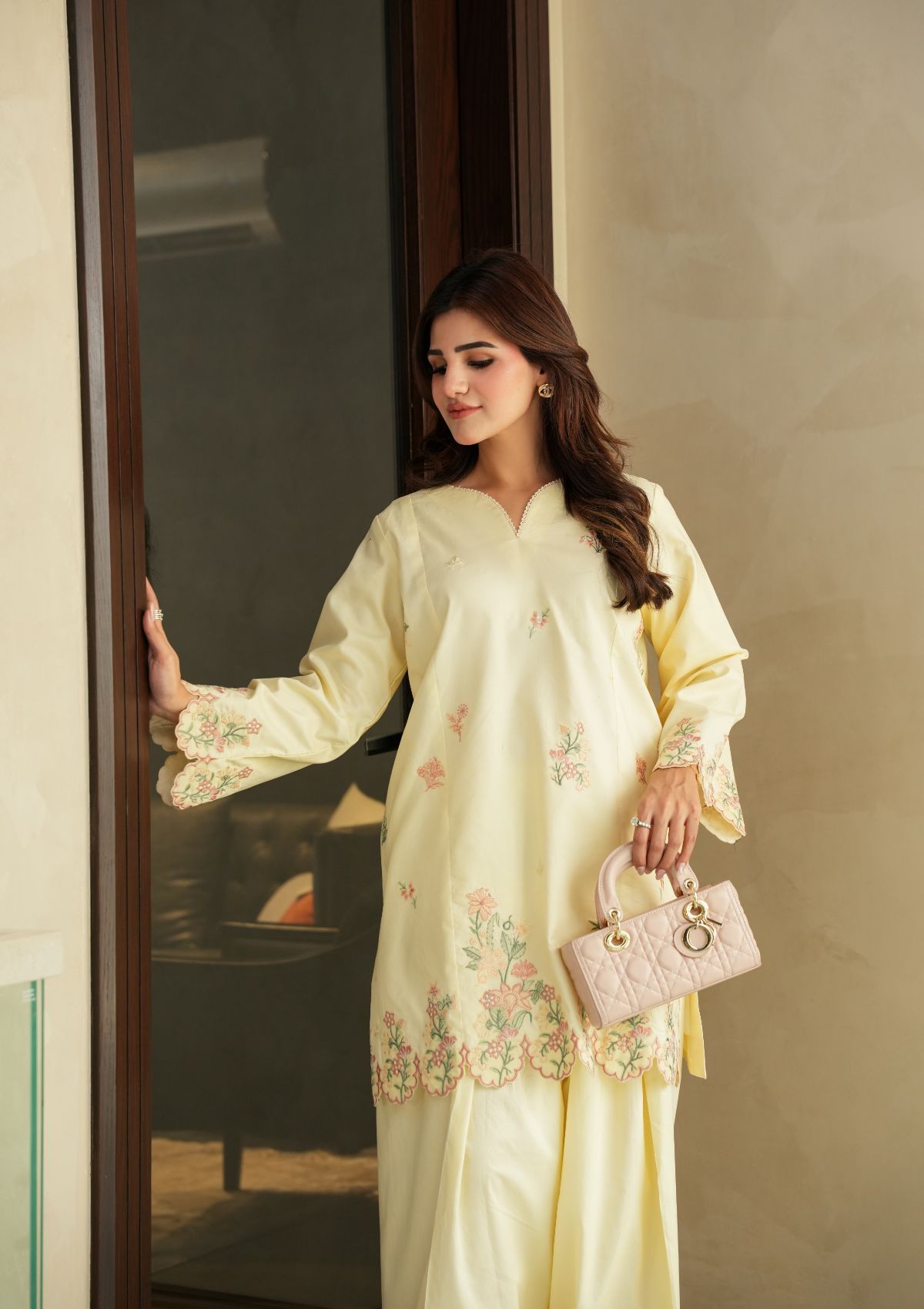 Faiza Faisal | FNF Cords Edit | CITRON DEW - Casual Dress - available at Maria Faisal in UK and USA.