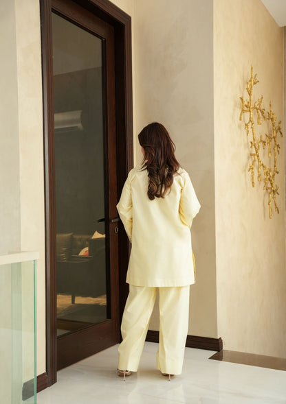 Faiza Faisal | FNF Cords Edit | CITRON DEW - Casual Dress - available at Maria Faisal in UK and USA.