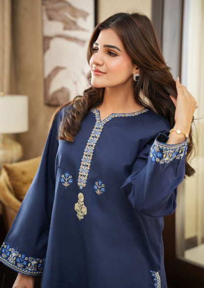 Faiza Faisal | FNF Cords Edit |NAVY SYMPHONY - Casual Dress - available at Maria Faisal in UK and USA.