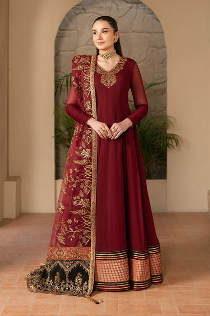 Alizeh | Ready to wear | Maroon Dress 3 piece - RTW1024 - Ladies Clothes - Maria Faisal