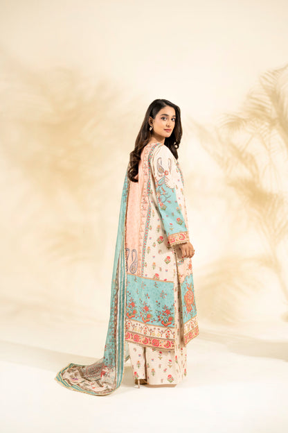 Faiza Faisal | Elara Luxury Pret | AQUA BLOOM - Luxury Dress - available at Maria Faisal in UK and USA.