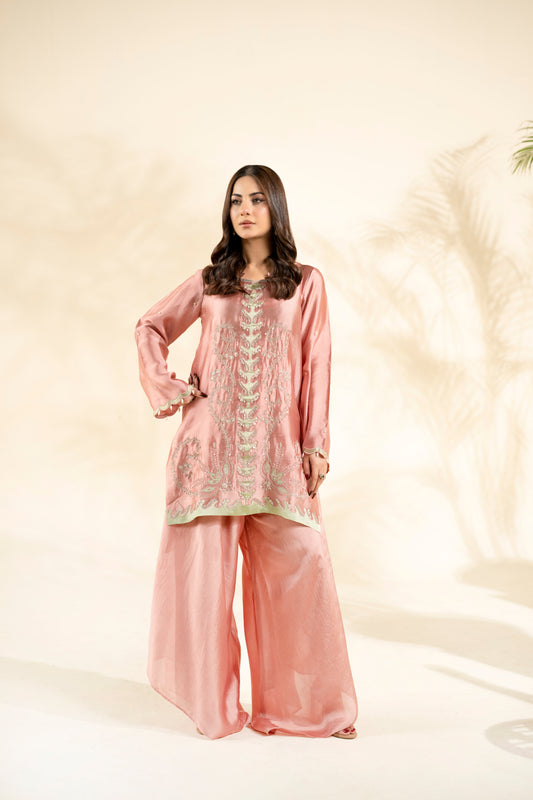 Faiza Faisal | Elara Luxury Pret | AURELIA PINK - Luxury Dress - available at Maria Faisal in UK and USA.