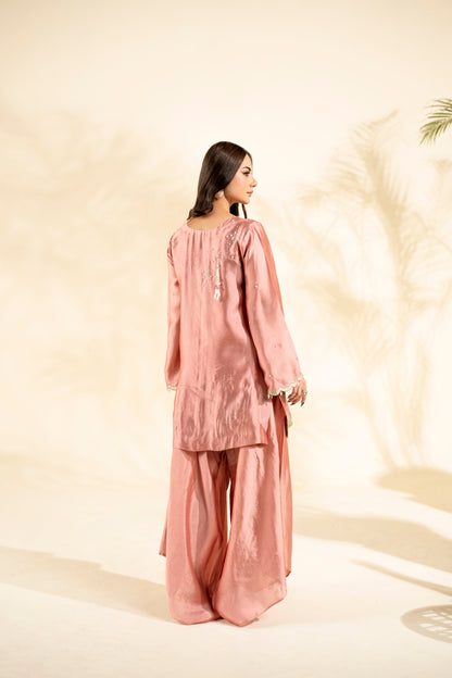 Faiza Faisal | Elara Luxury Pret | AURELIA PINK - Luxury Dress - available at Maria Faisal in UK and USA.