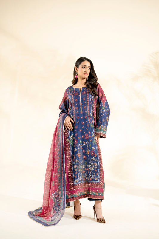 Faiza Faisal | Elara Luxury Pret | ROUGE NAVY - Luxury Dress - available at Maria Faisal in UK and USA.