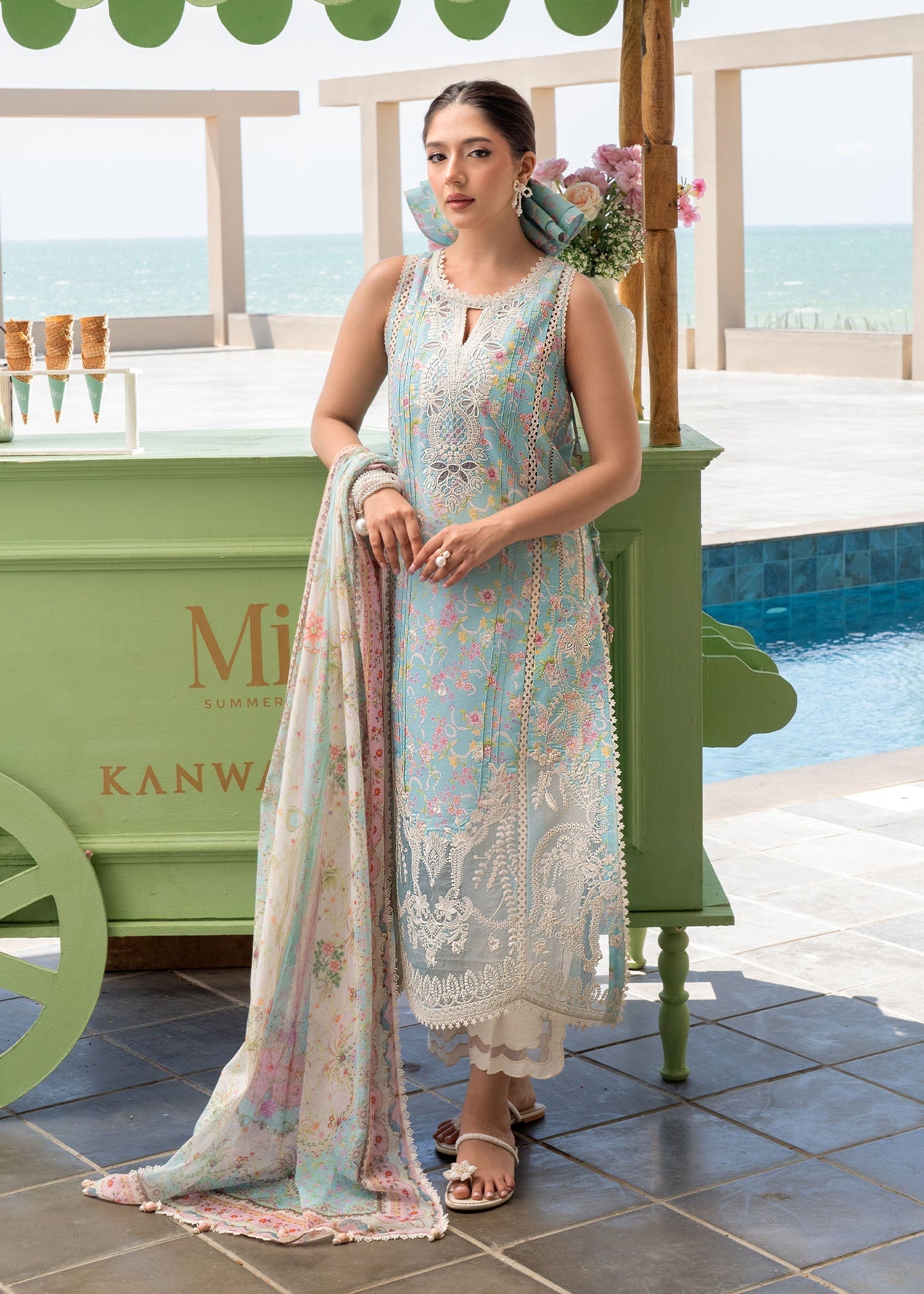 Kanwal Malik | Mira Summer Lawn 26 | Tiya - Luxury Dress - available at Maria Faisal in UK and USA.