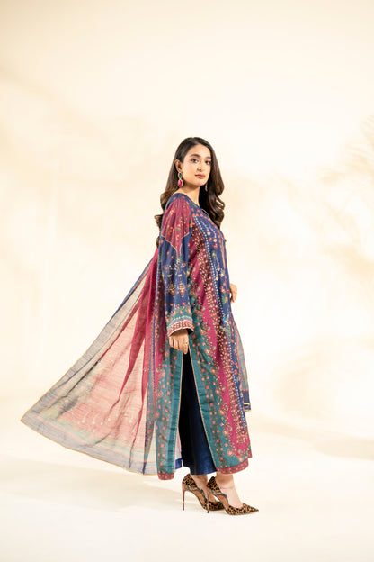 Faiza Faisal | Elara Luxury Pret | ROUGE NAVY - Luxury Dress - available at Maria Faisal in UK and USA.