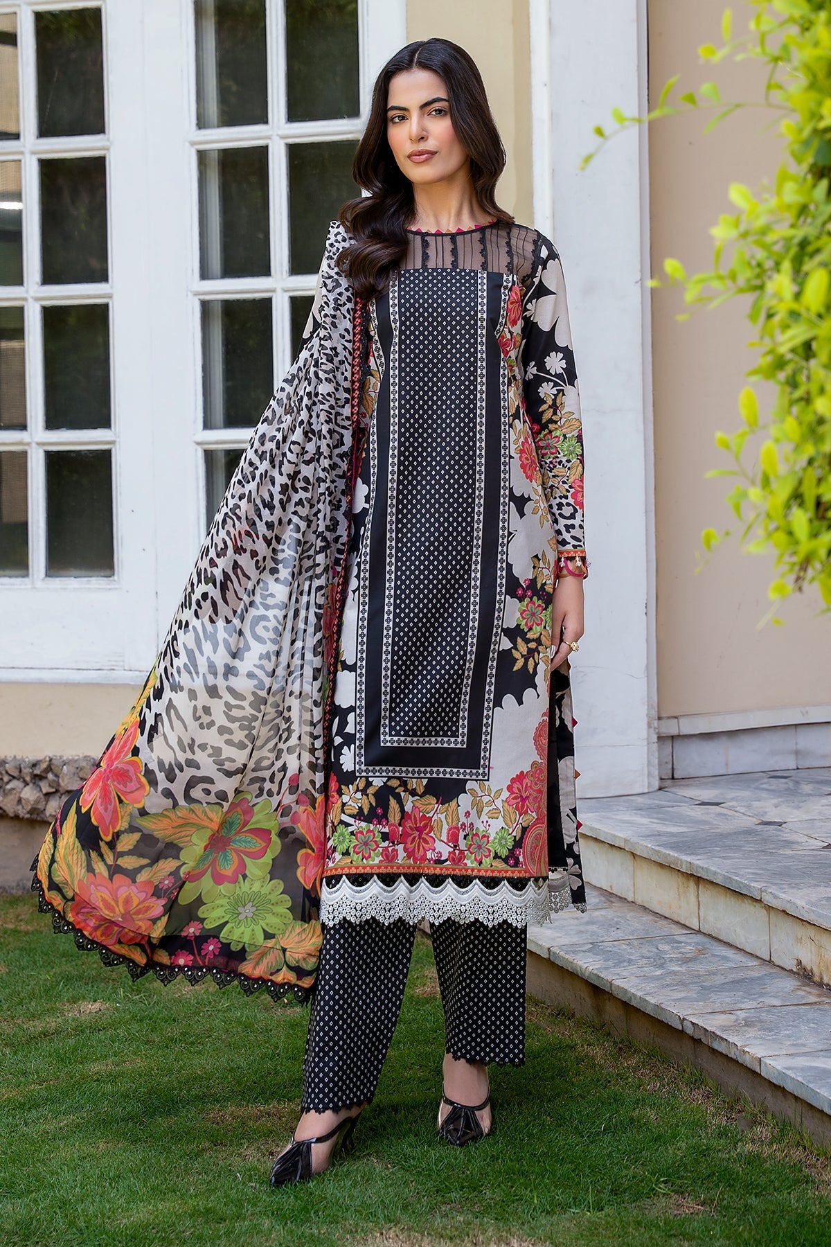 Charizma | C Print Lawn | CP6-21 - Luxury Dress - available at Maria Faisal in UK and USA.