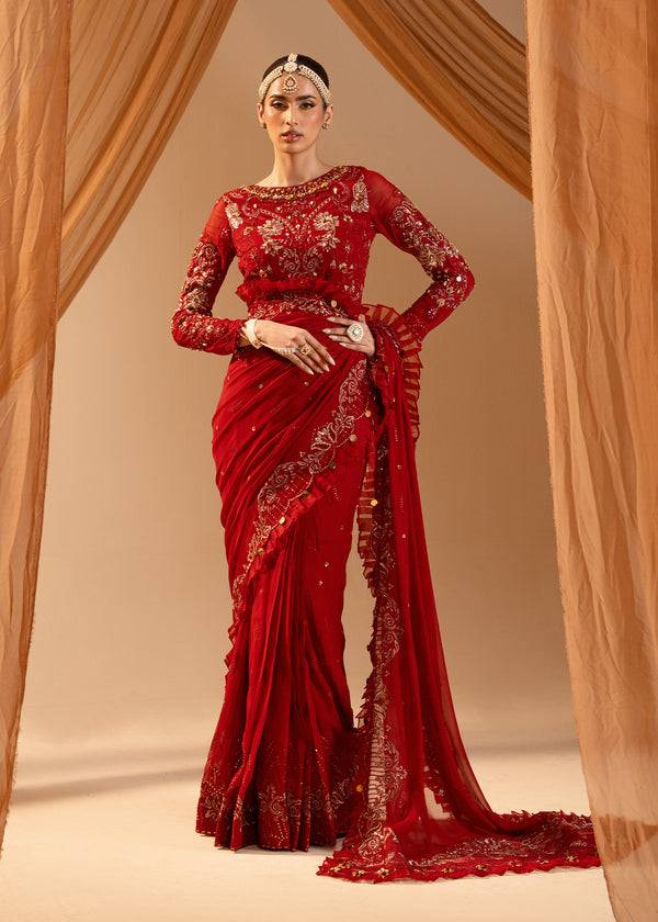 Paras by Pasha | Noor -e- Jahan Saree Collection | Laal-e-Jahan by Maria Faisal - Registered Vendor of : Paras by Pasha - type : Ladies Clothes - 100% original wedding dresses