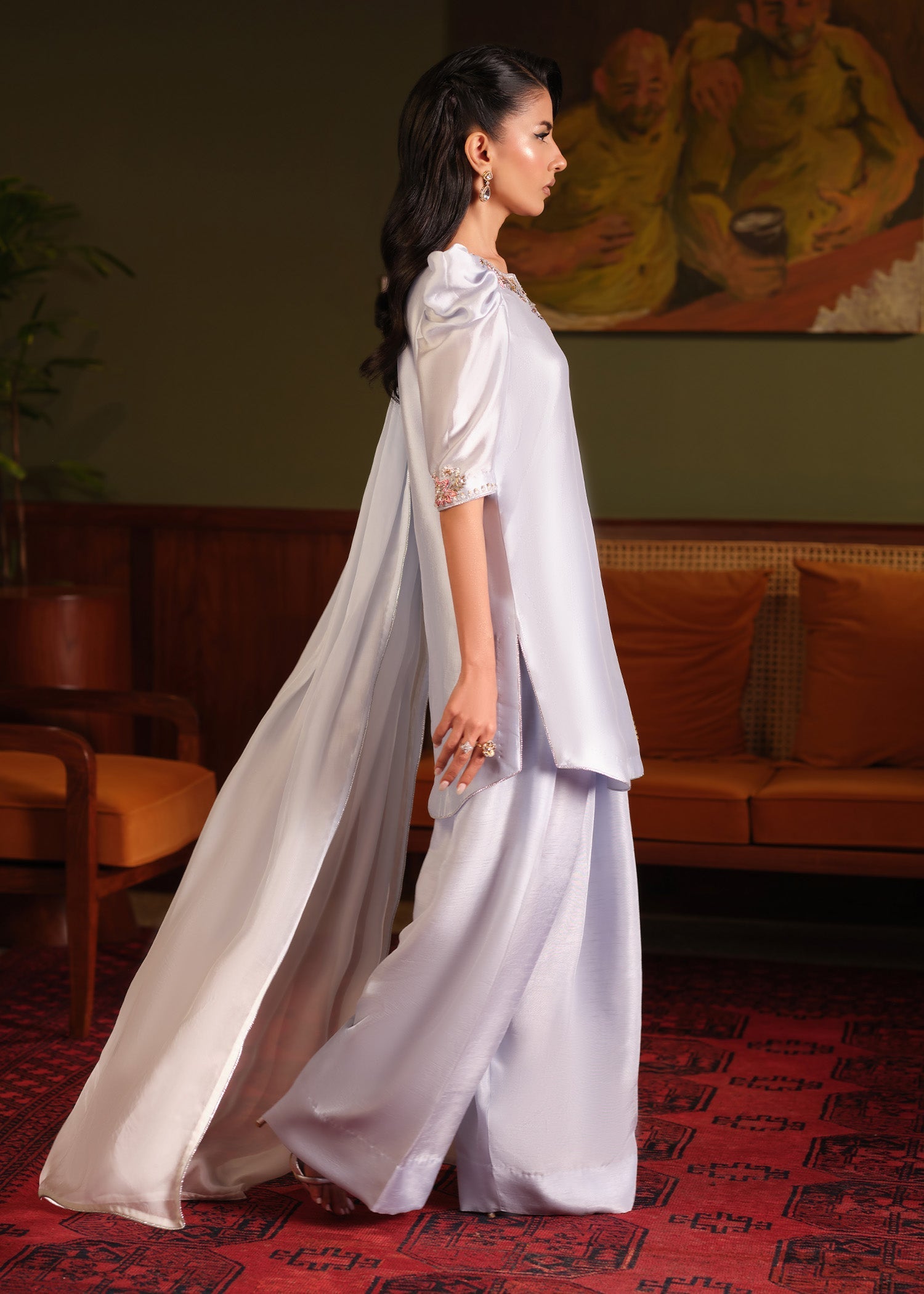 Mahum Asad | Private Hour | Blue Infusion - Formal Dress - available at Maria Faisal in UK and USA.