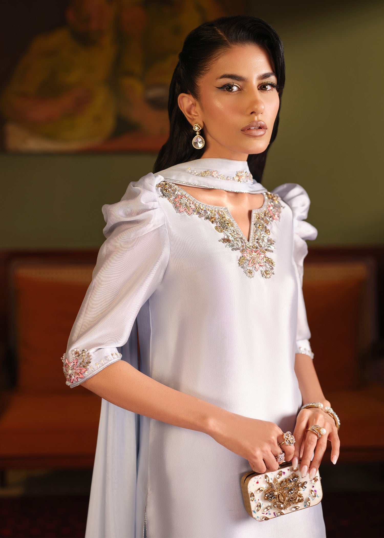 Mahum Asad | Private Hour | Blue Infusion - Formal Dress - available at Maria Faisal in UK and USA.
