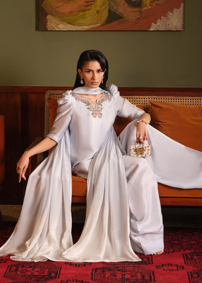Mahum Asad | Private Hour | Blue Infusion - Formal Dress - available at Maria Faisal in UK and USA.