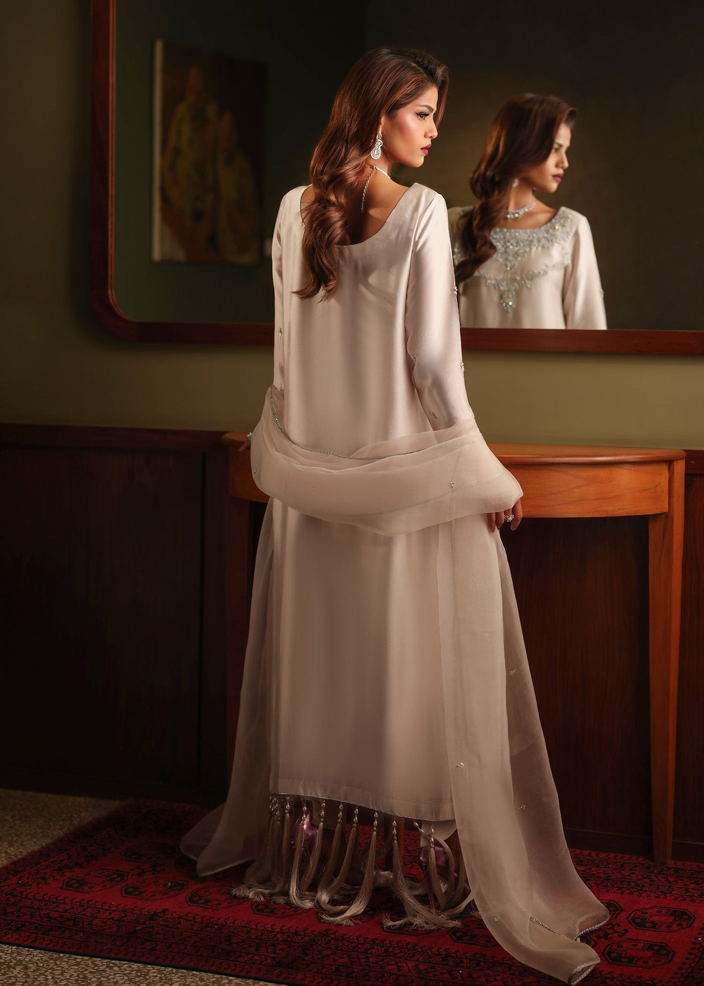 Mahum Asad | Private Hour |Silk Foam - Formal Dress - available at Maria Faisal in UK and USA.