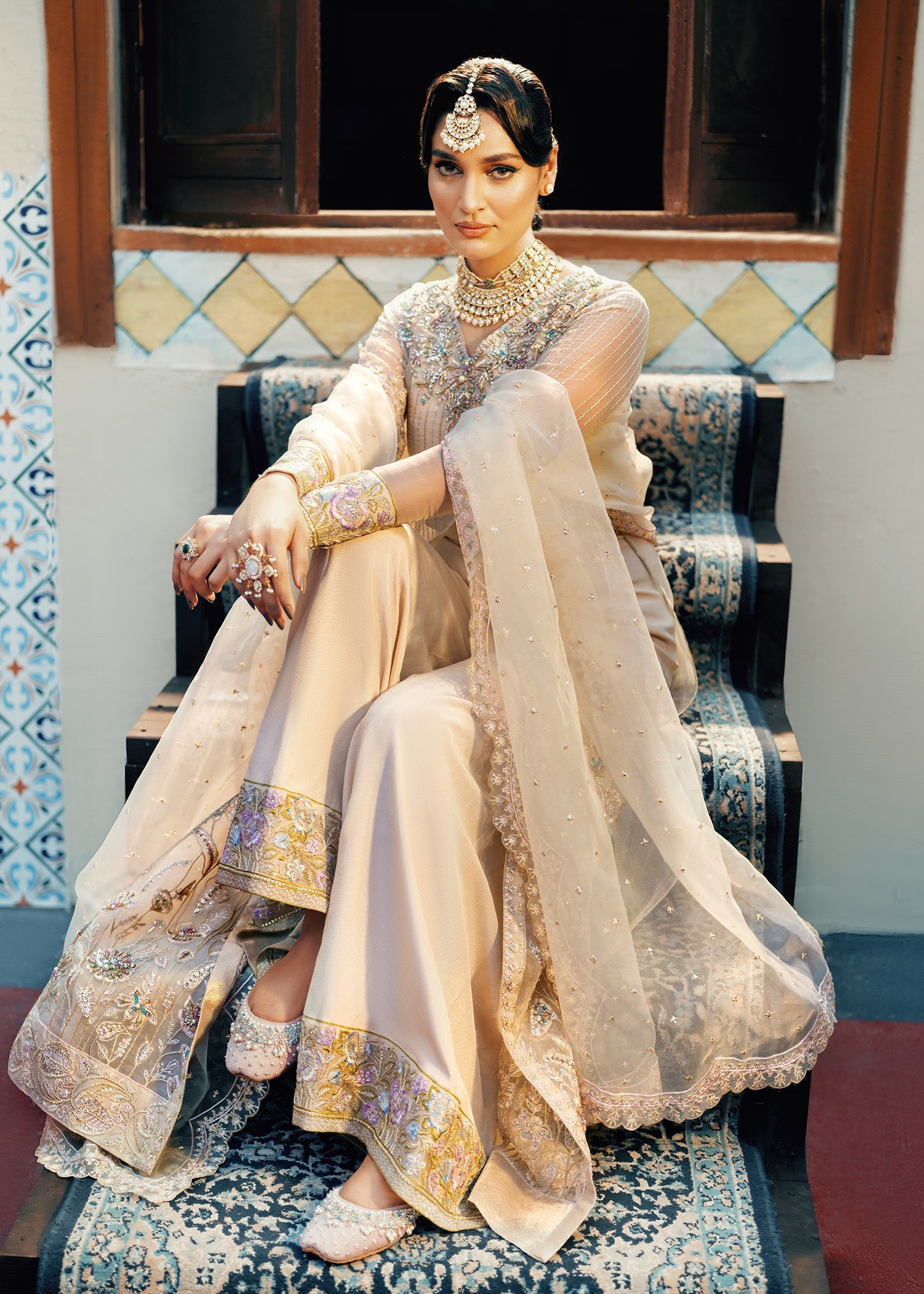 Jamnii | Noor e Nazakat | Noor-e-Subha - Designer Dress with Intricate embroidery and embellishments. Shop elegent wedding dress at Maria Faisal.
