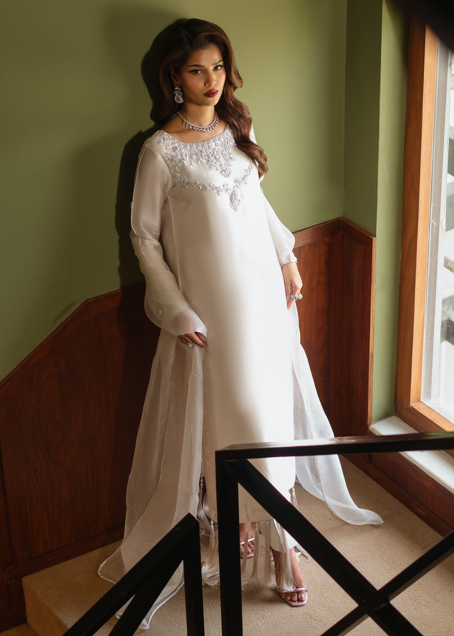 Mahum Asad | Private Hour |Silk Foam - Formal Dress - available at Maria Faisal in UK and USA.