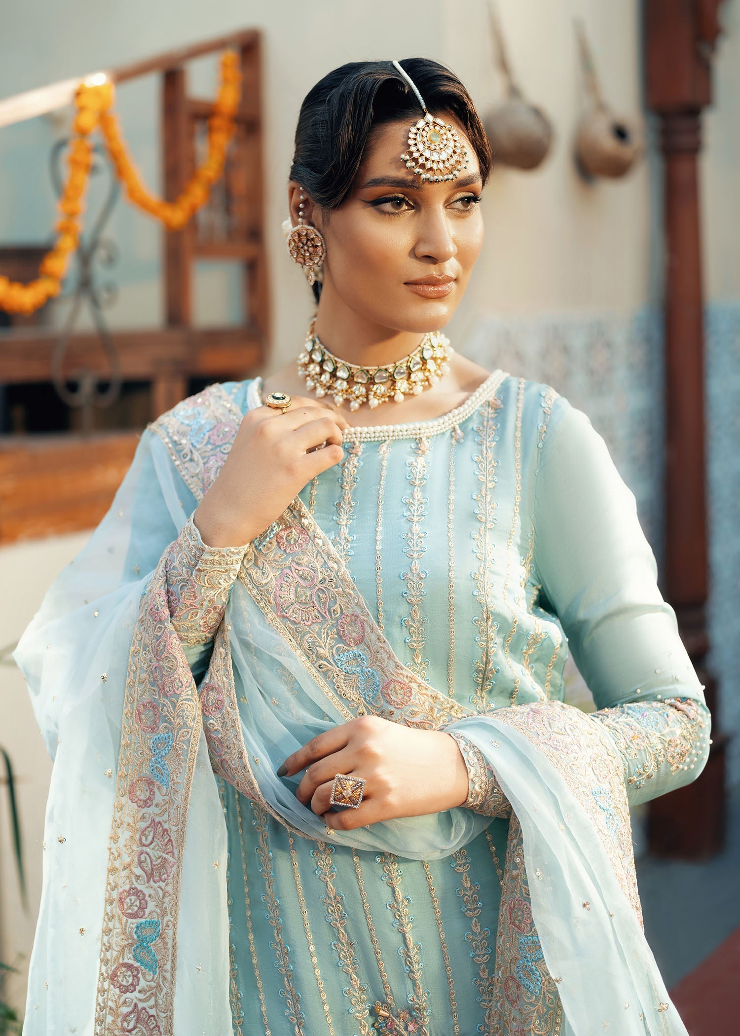 Jamnii | Noor e Nazakat | Dastan - Designer Dress with Intricate embroidery and embellishments. Shop elegent wedding dress at Maria Faisal.