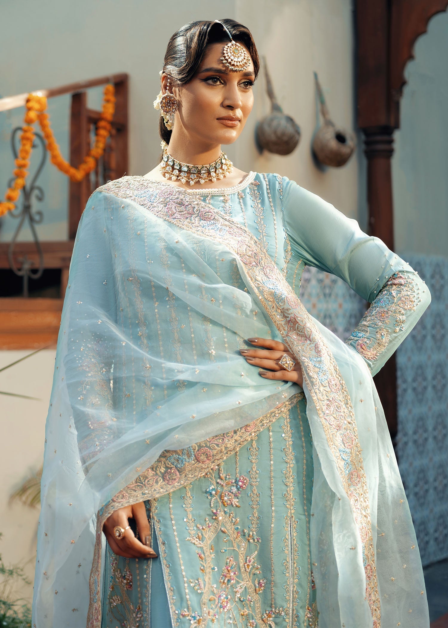 Jamnii | Noor e Nazakat | Dastan - Designer Dress with Intricate embroidery and embellishments. Shop elegent wedding dress at Maria Faisal.