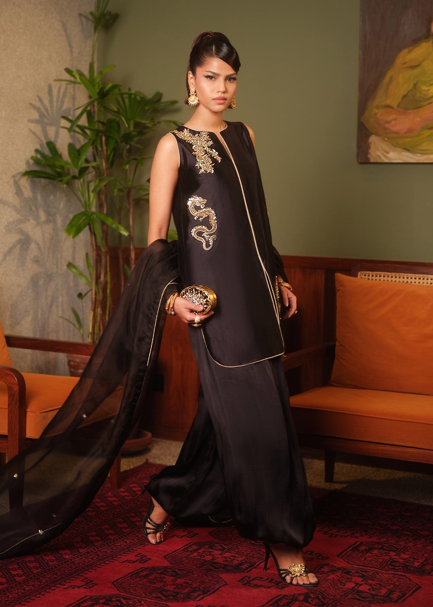 Mahum Asad | Private Hour | Roast - Formal Dress - available at Maria Faisal in UK and USA.