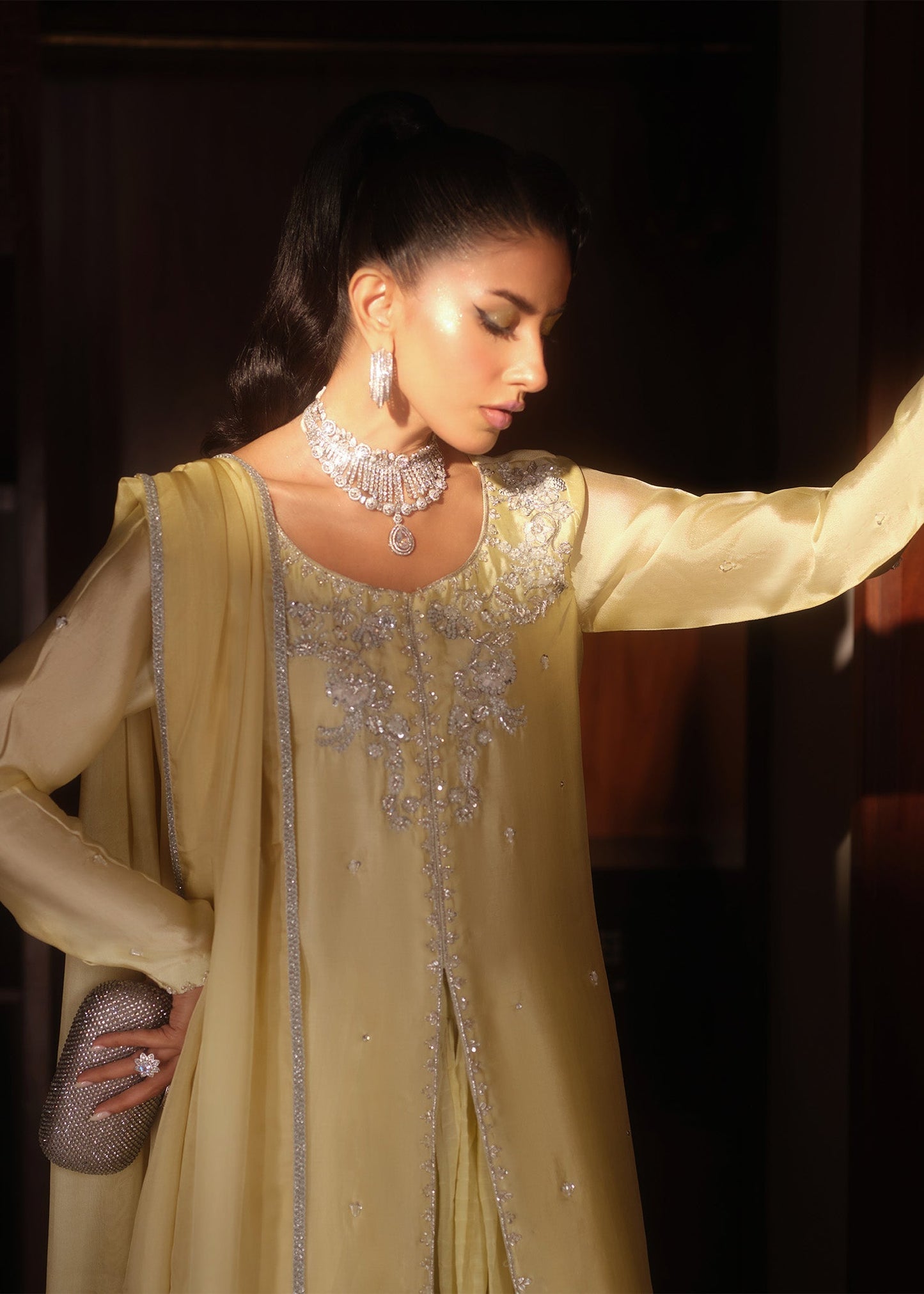 Mahum Asad | Private Hour | Vanilla Essence - Formal Dress - available at Maria Faisal in UK and USA.
