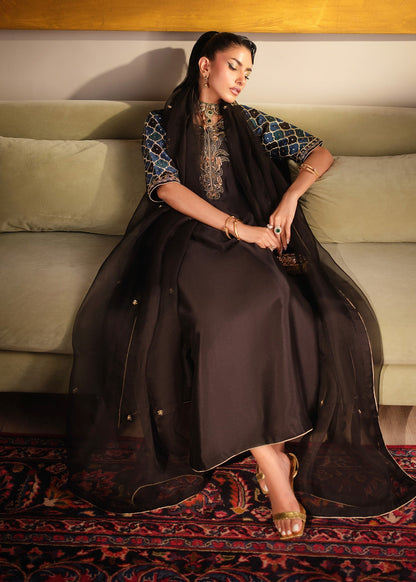 Mahum Asad | Private Hour | Indigo Brew - Formal Dress - available at Maria Faisal in UK and USA.