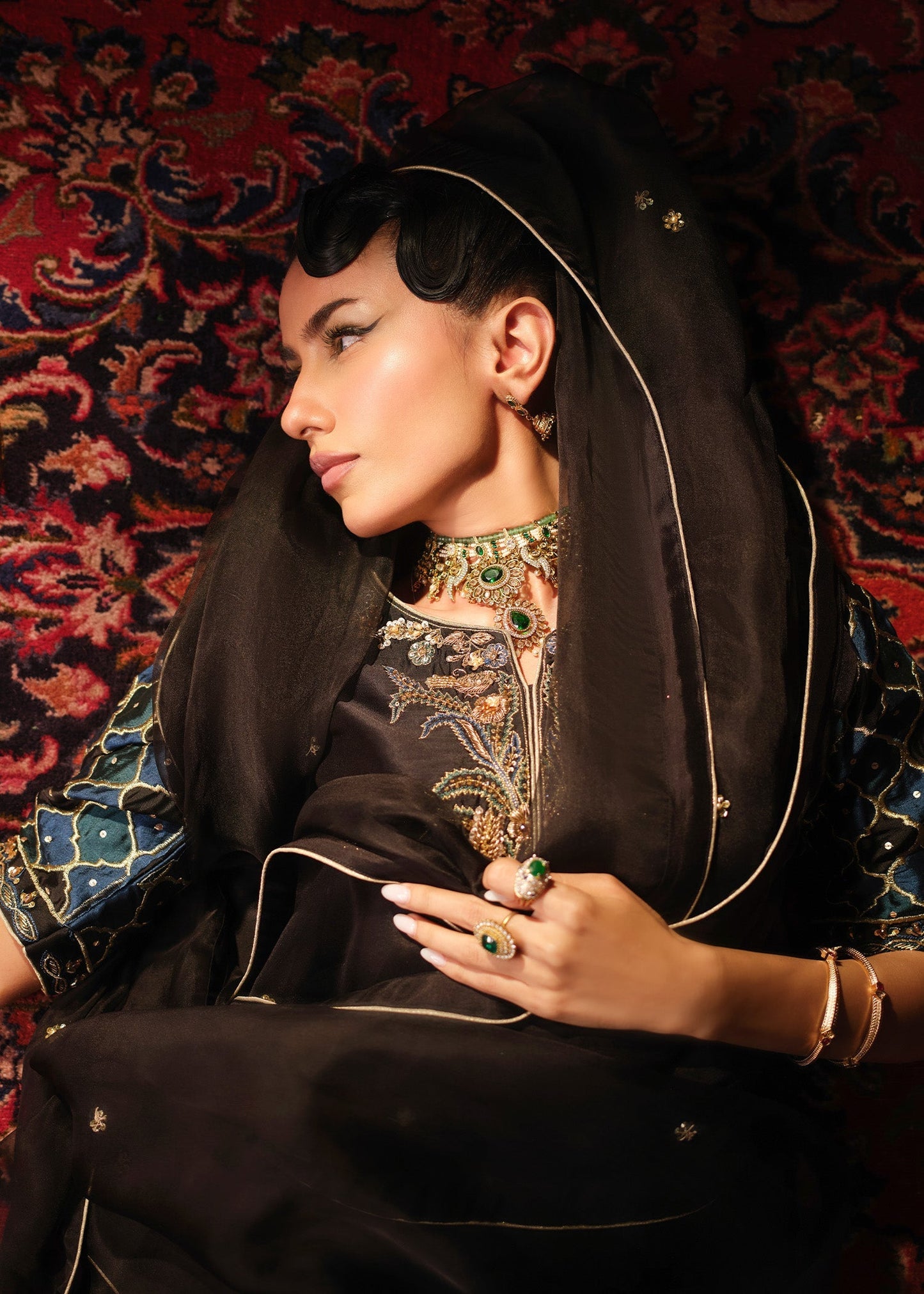 Mahum Asad | Private Hour | Indigo Brew - Formal Dress - available at Maria Faisal in UK and USA.