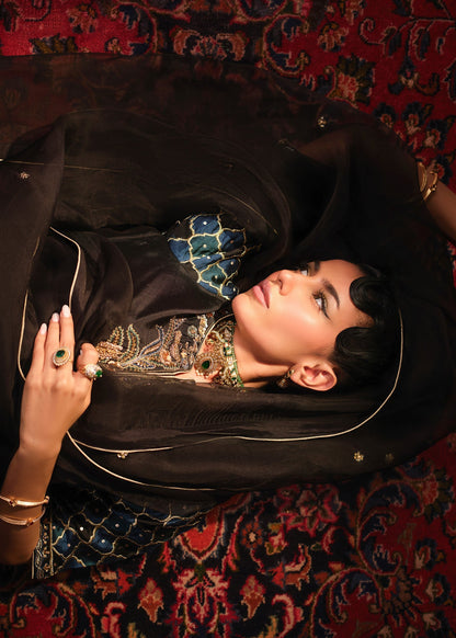 Mahum Asad | Private Hour | Indigo Brew - Formal Dress - available at Maria Faisal in UK and USA.