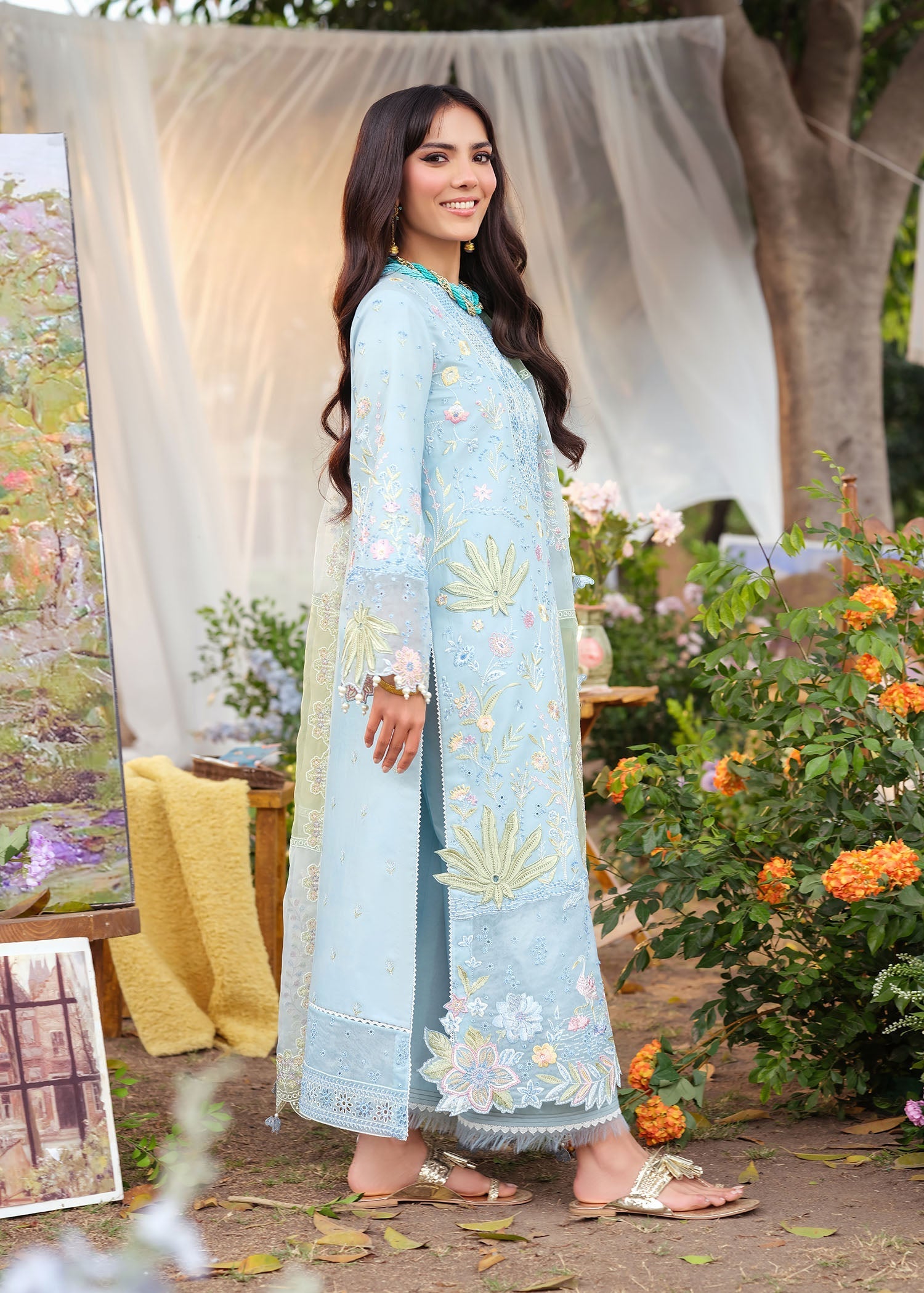 Zarizaa | Echelon Lawn | AZURE - Ladies Clothes - Maria Faisal