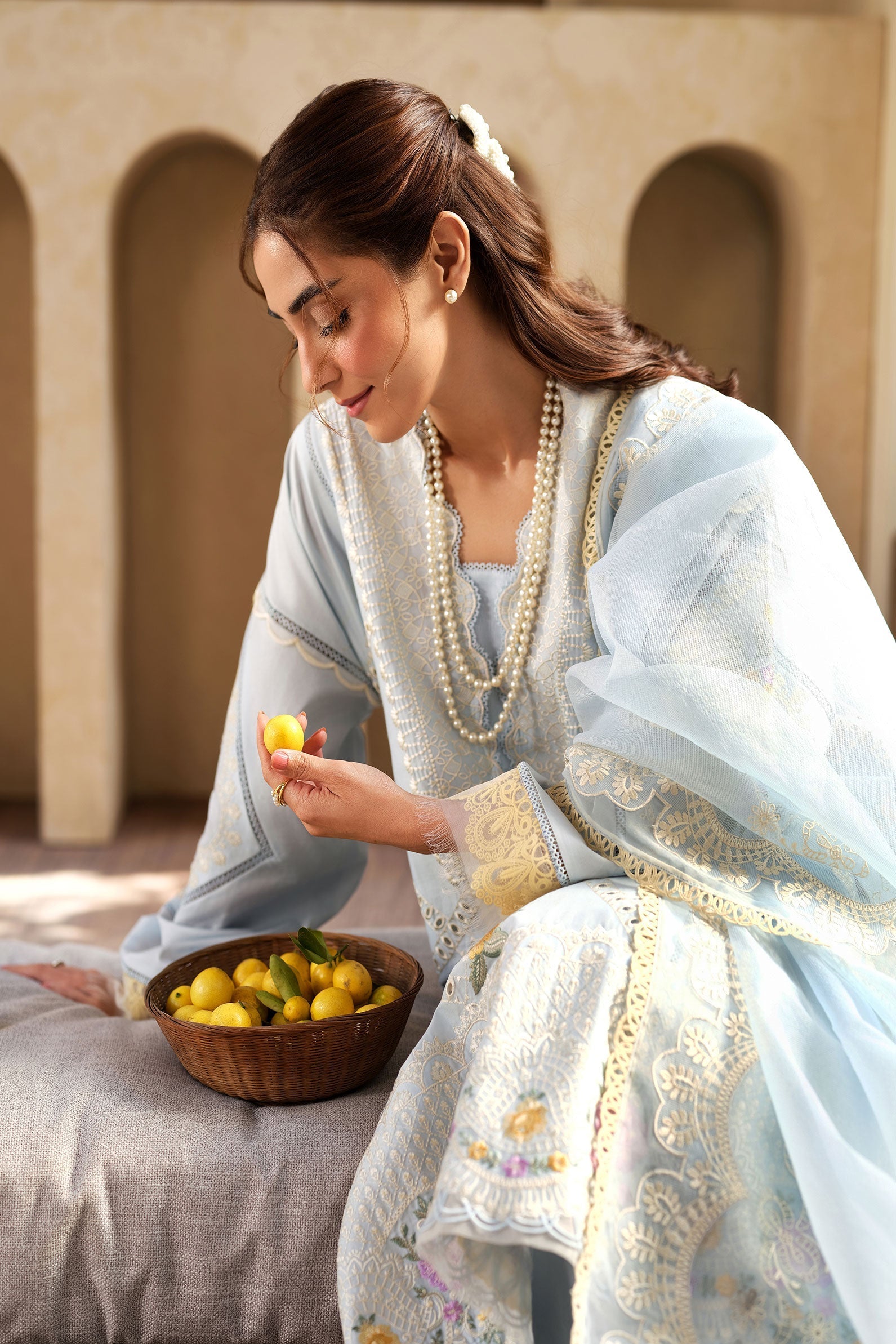Maryam Hussain | Luxury Lawn 25 | Ocean by Maria Faisal - Registered Vendor of : Maryam Hussain - type : Ladies Clothes - 100% original wedding dresses