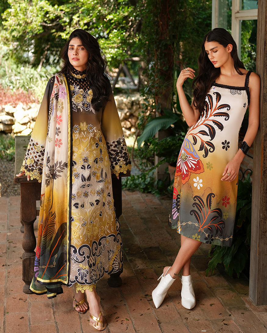 Mushq | Amoi Luxury Lawn | Timeless Charm - Luxury Dress - available at Maria Faisal in UK and USA.