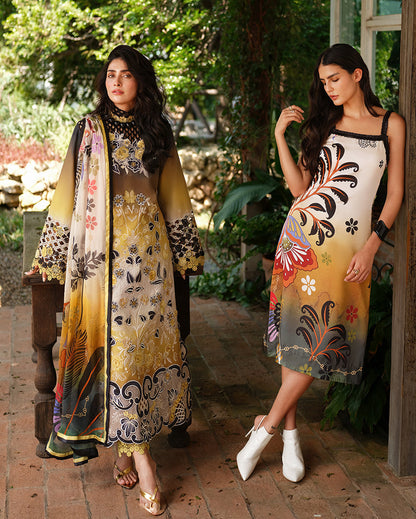 Mushq | Amoi Luxury Lawn | Timeless Charm - Luxury Dress - available at Maria Faisal in UK and USA.