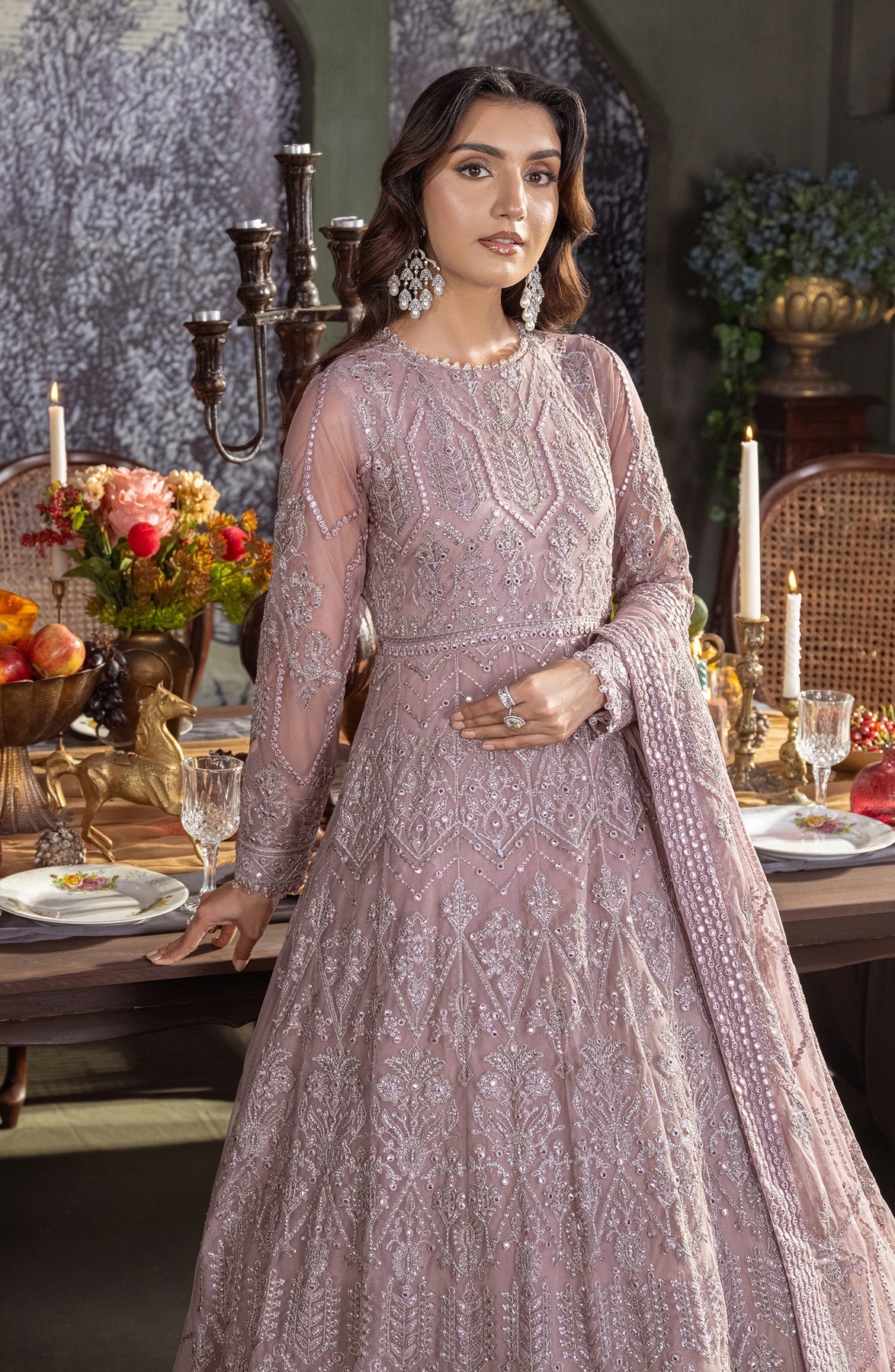Zarif | Heritage Formals | ZHF 03 MERAKI - Designer Dress with Intricate embroidery and embellishments. Shop elegent wedding dress at Maria Faisal.