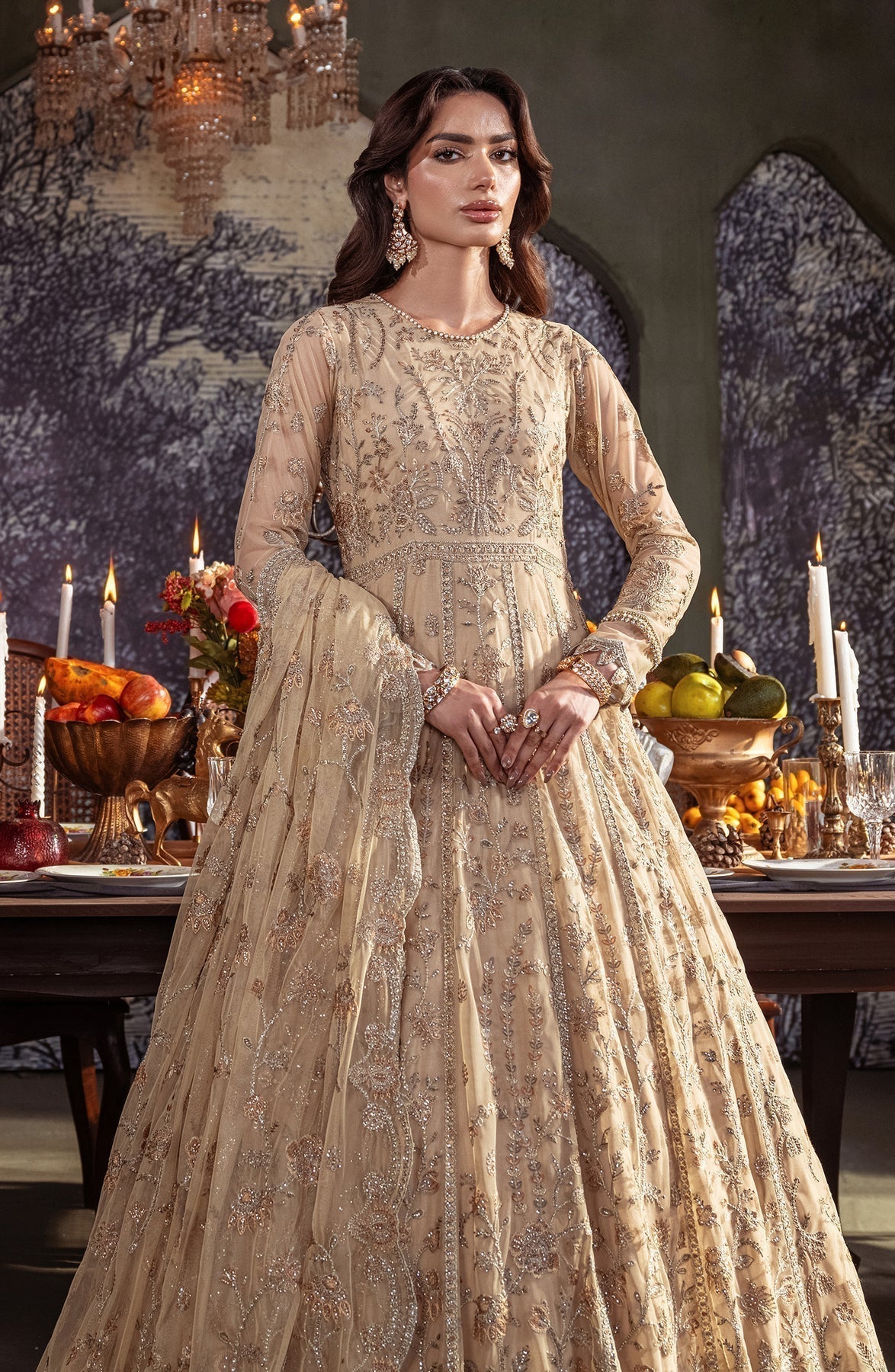 Zarif | Heritage Formals | ZHF 01 AVELINA - Designer Dress with Intricate embroidery and embellishments. Shop elegent wedding dress at Maria Faisal.