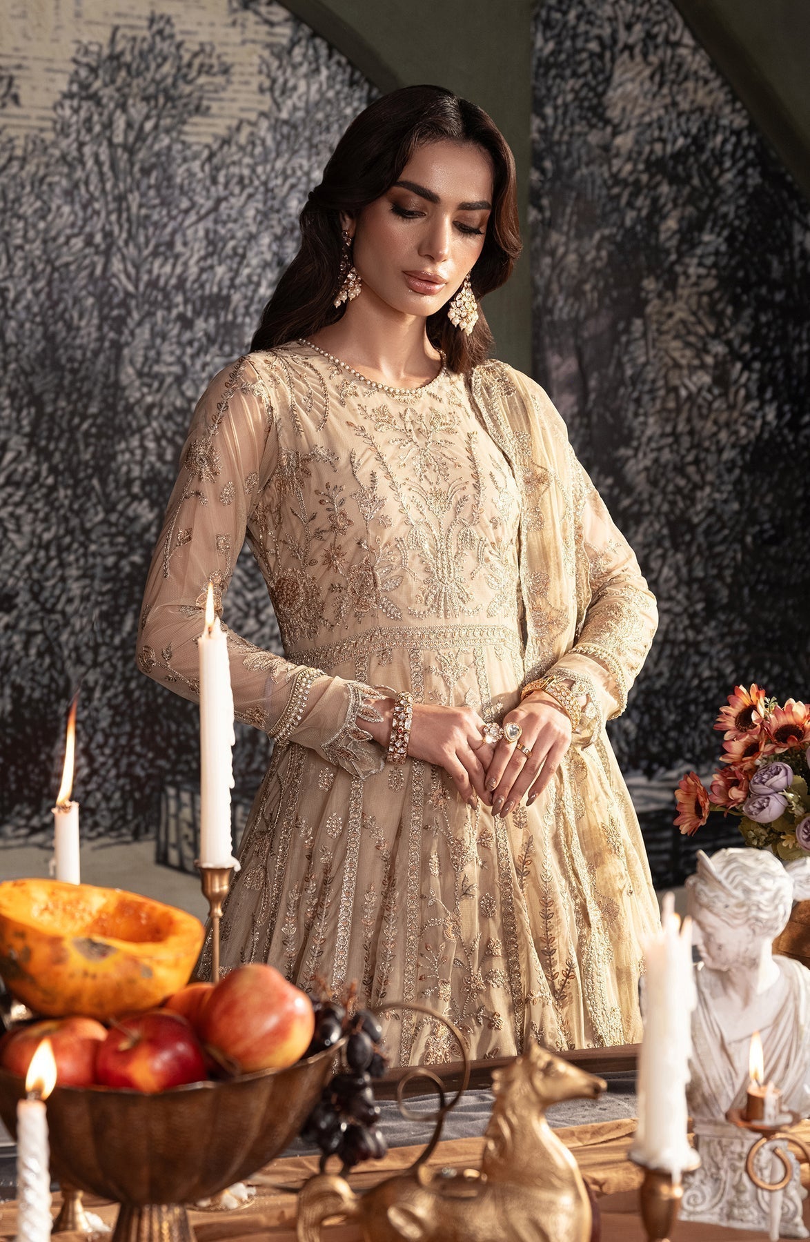 Zarif | Heritage Formals | ZHF 01 AVELINA - Designer Dress with Intricate embroidery and embellishments. Shop elegent wedding dress at Maria Faisal.