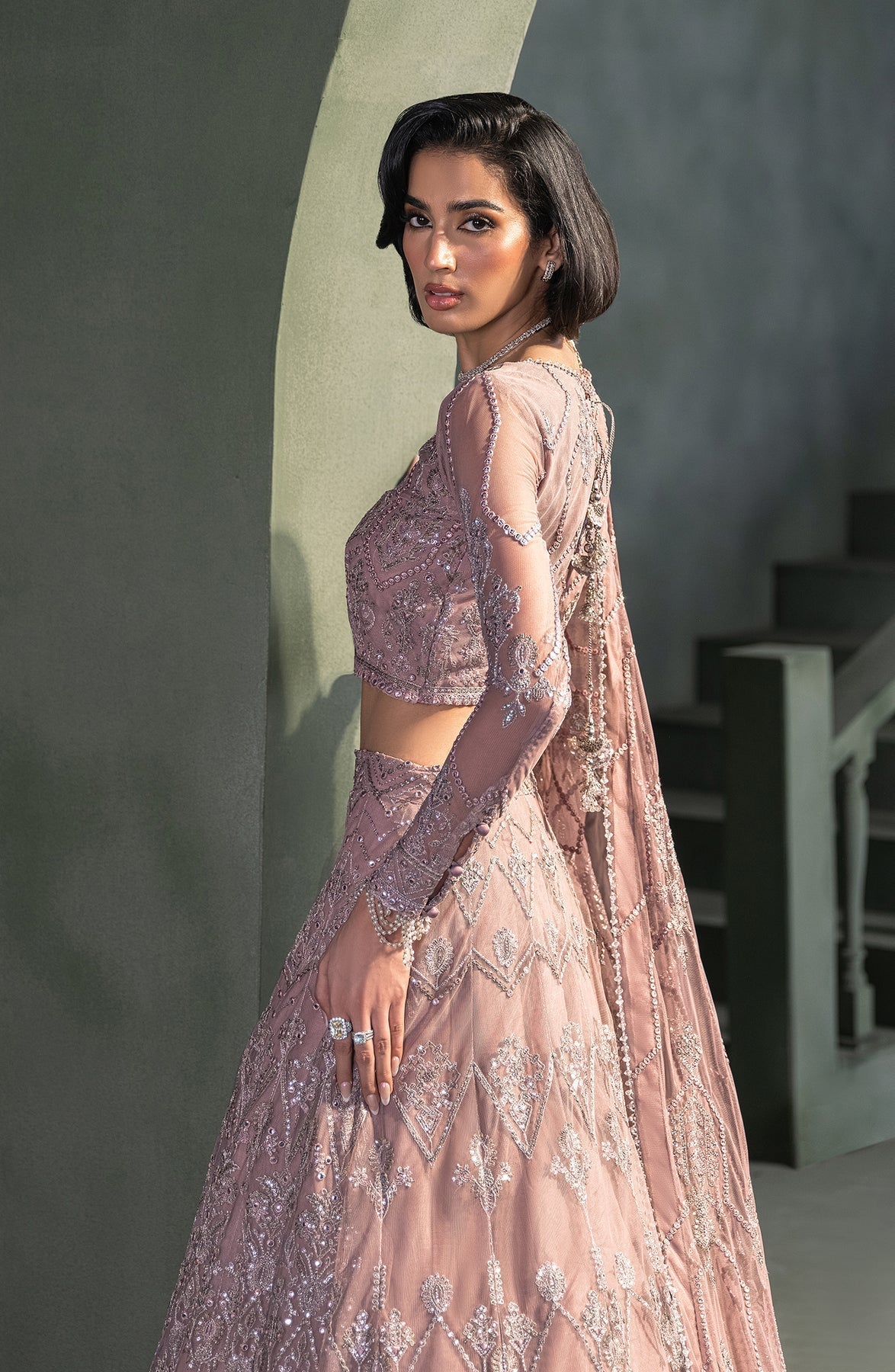 Zarif | Heritage Formals | ZHF 03 MERAKI - Designer Dress with Intricate embroidery and embellishments. Shop elegent wedding dress at Maria Faisal.