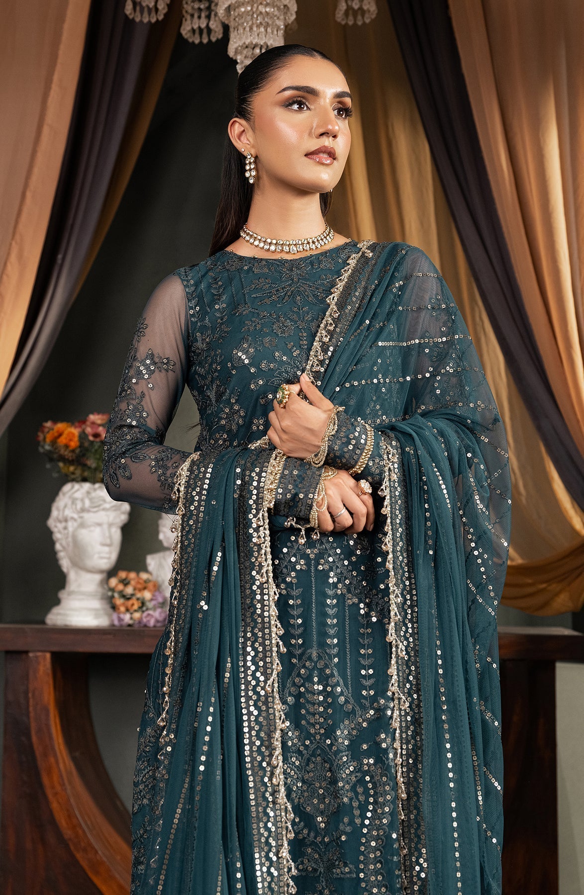 Zarif | Heritage Formals | ZHF 04 ARHA - Designer Dress with Intricate embroidery and embellishments. Shop elegent wedding dress at Maria Faisal.