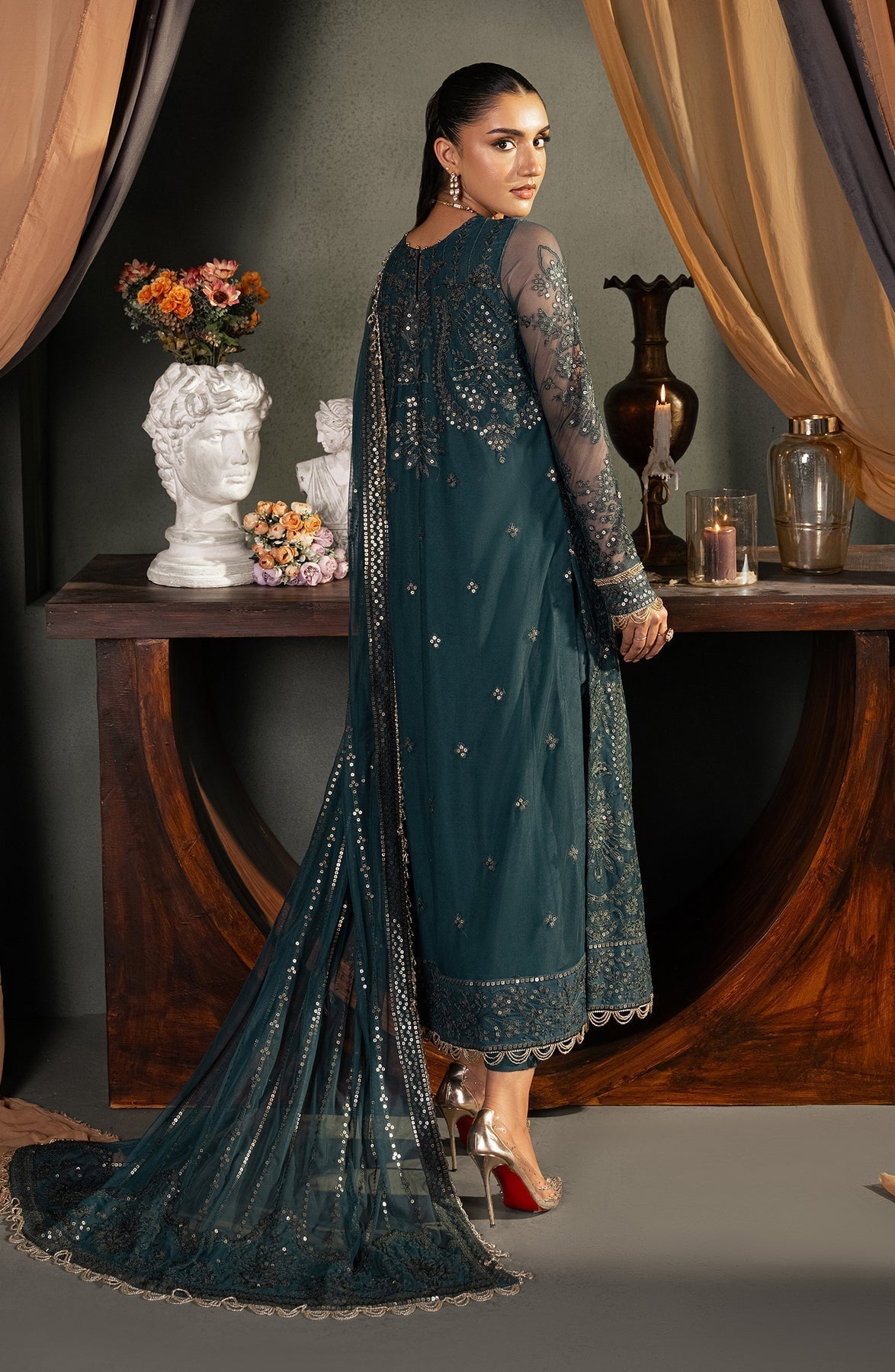 Zarif | Heritage Formals | ZHF 04 ARHA - Designer Dress with Intricate embroidery and embellishments. Shop elegent wedding dress at Maria Faisal.