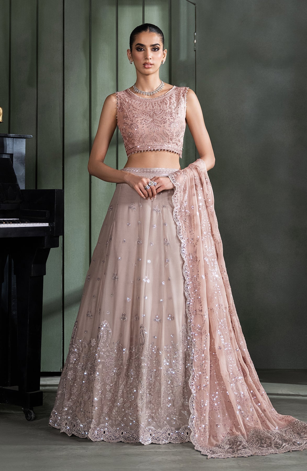 Zarif | Heritage Formals | ZHF 07 ELMIRA - Designer Dress with Intricate embroidery and embellishments. Shop elegent wedding dress at Maria Faisal.