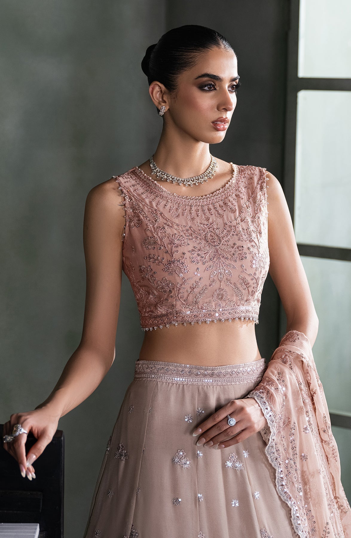 Zarif | Heritage Formals | ZHF 07 ELMIRA - Designer Dress with Intricate embroidery and embellishments. Shop elegent wedding dress at Maria Faisal.
