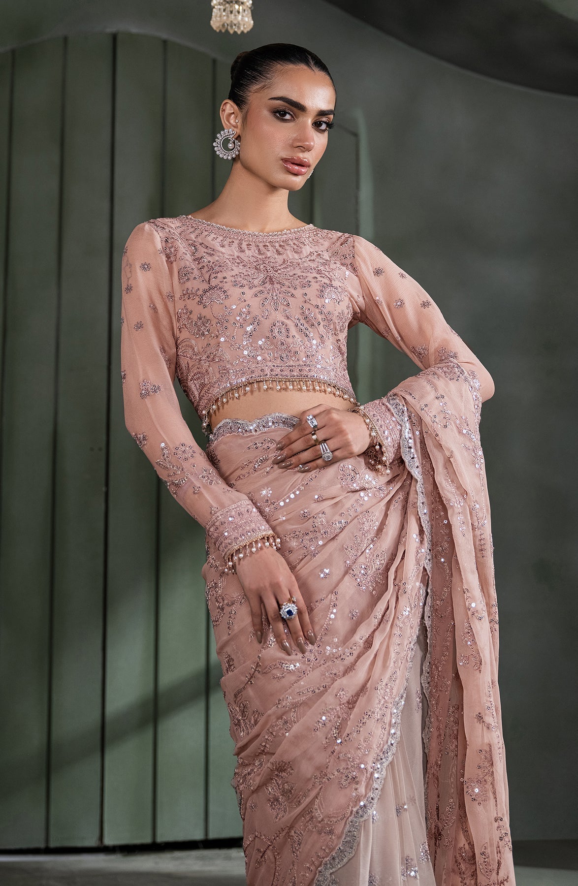 Zarif | Heritage Formals | ZHF 07 ELMIRA - Designer Dress with Intricate embroidery and embellishments. Shop elegent wedding dress at Maria Faisal.