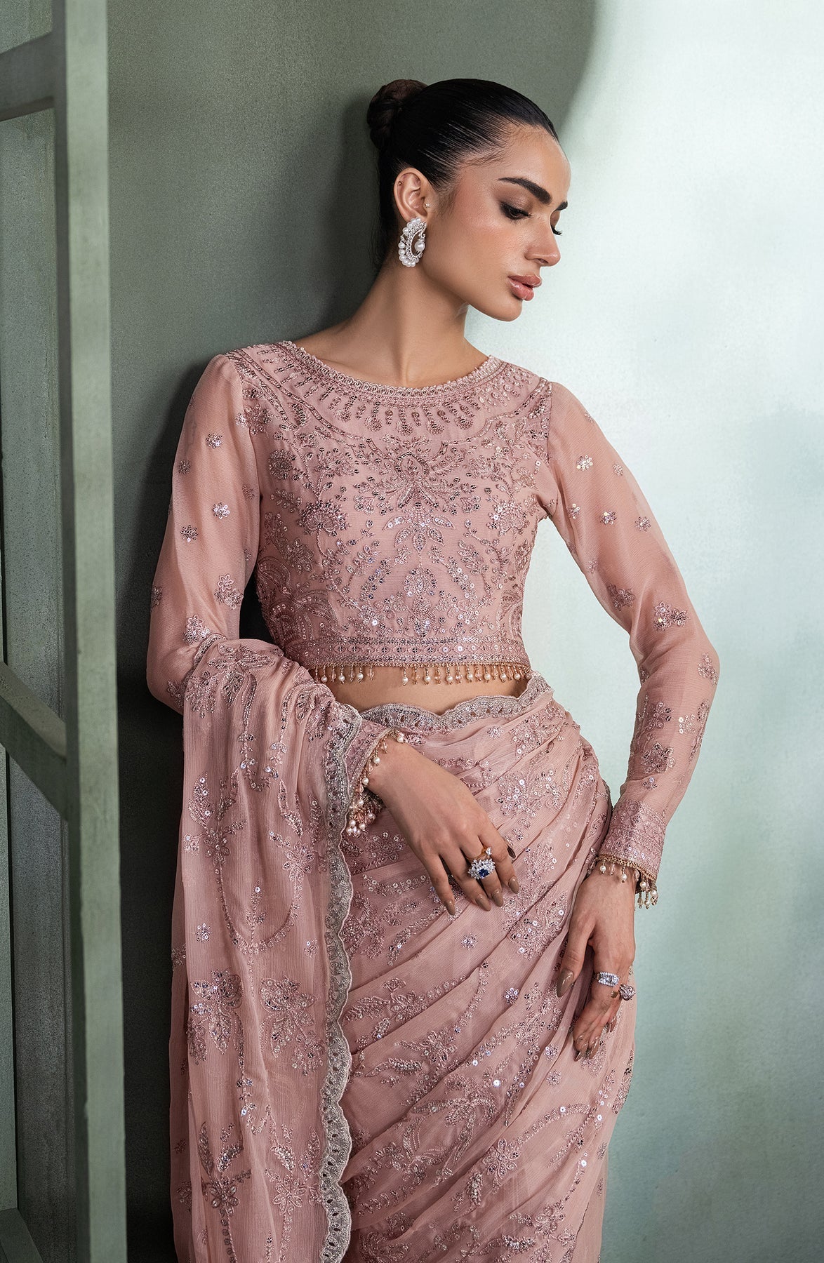 Zarif | Heritage Formals | ZHF 07 ELMIRA - Designer Dress with Intricate embroidery and embellishments. Shop elegent wedding dress at Maria Faisal.