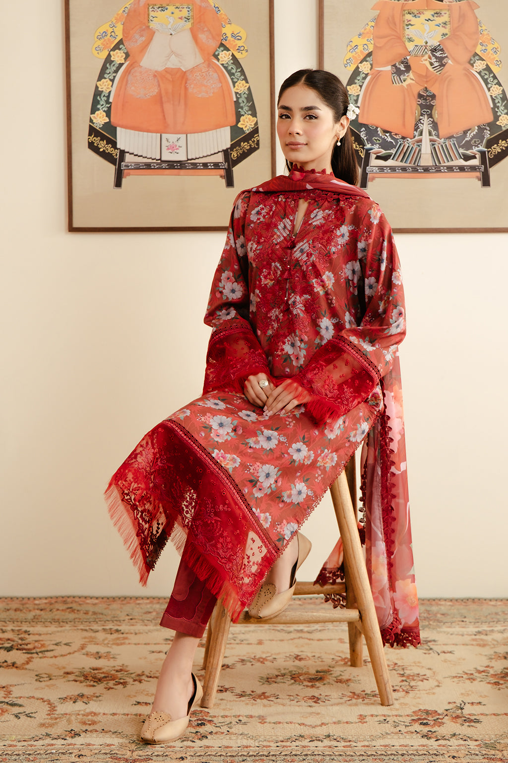Afrozeh | Malina Lawn Collection| Karis - Waniyas