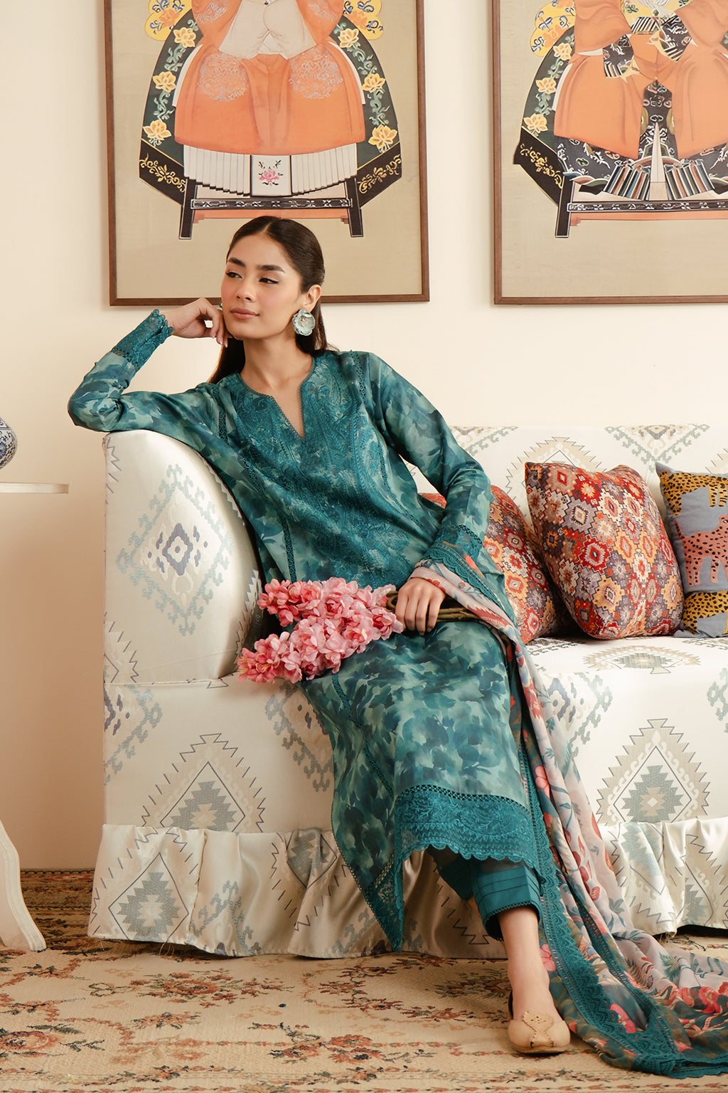 Afrozeh | Malina Lawn Collection| Ceila - Waniyas