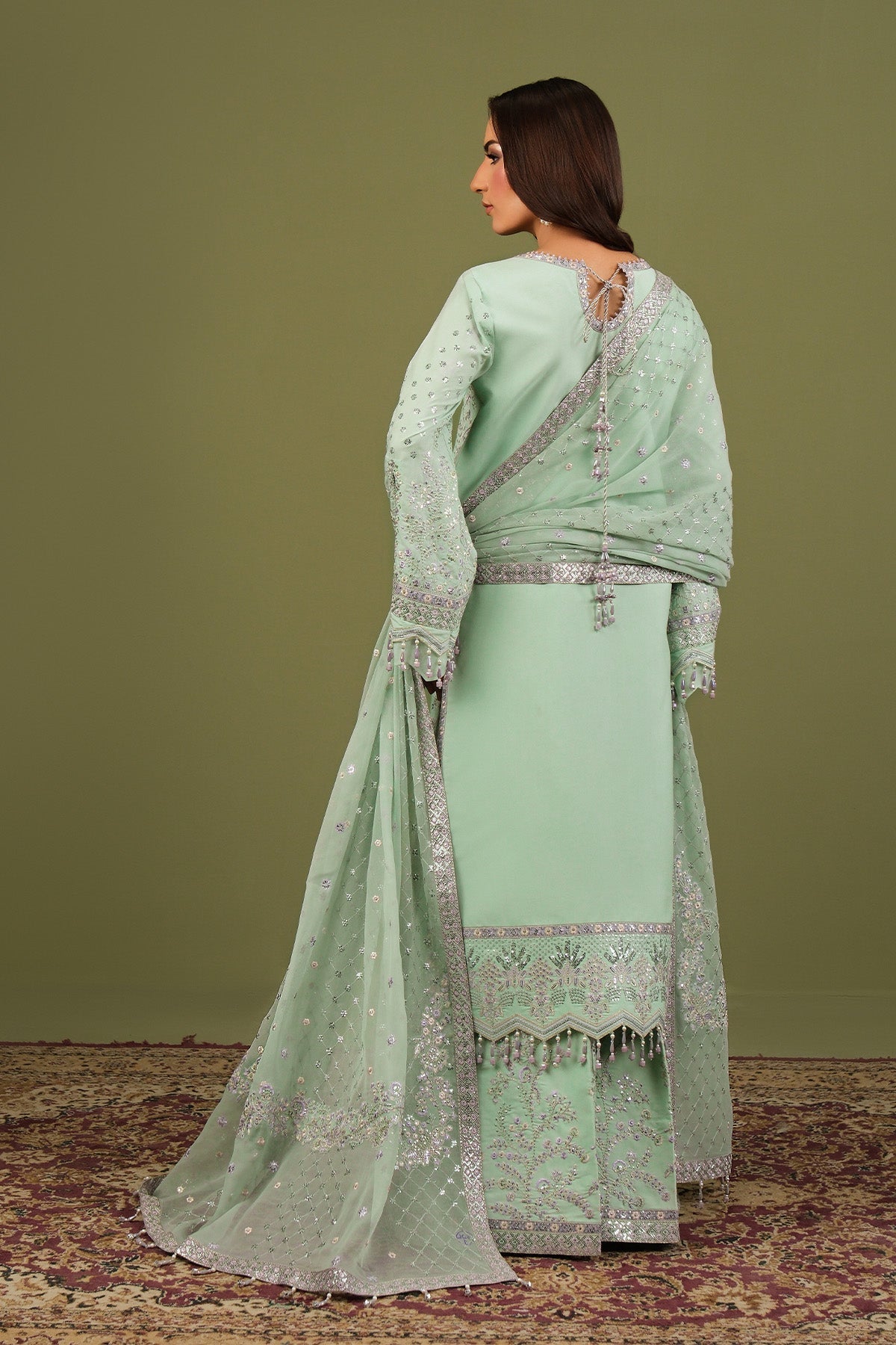 Alizeh | Luxe Raw Silk | AF-RS-15-Pearly - Formal Dress - available at Maria Faisal in UK and USA.