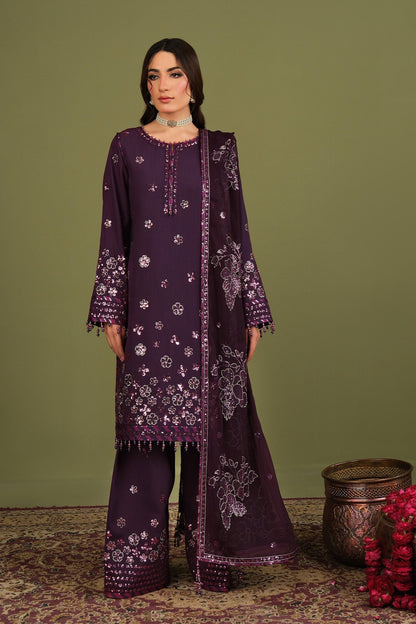 Alizeh | Luxe Raw Silk | AF-RS-09-Mulbery - Formal Dress - available at Maria Faisal in UK and USA.