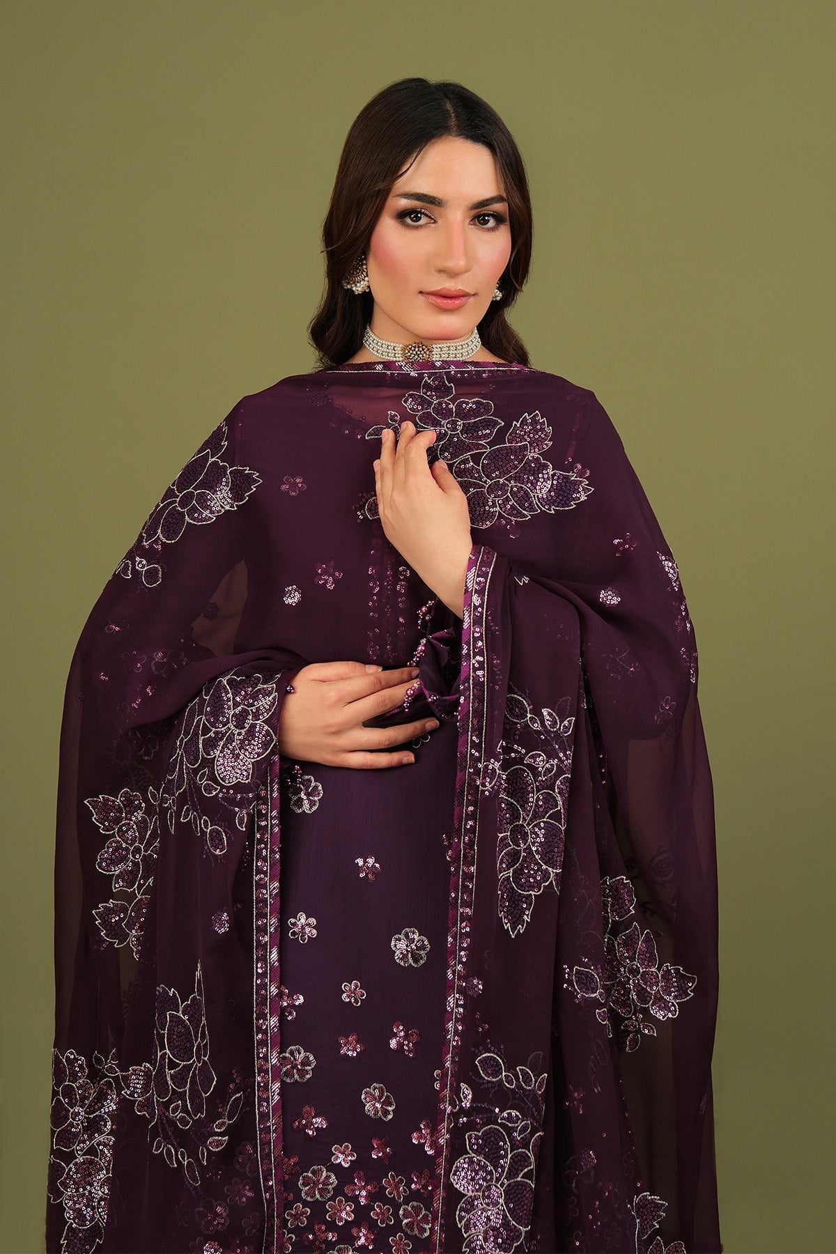Alizeh | Luxe Raw Silk | AF-RS-09-Mulbery - Formal Dress - available at Maria Faisal in UK and USA.